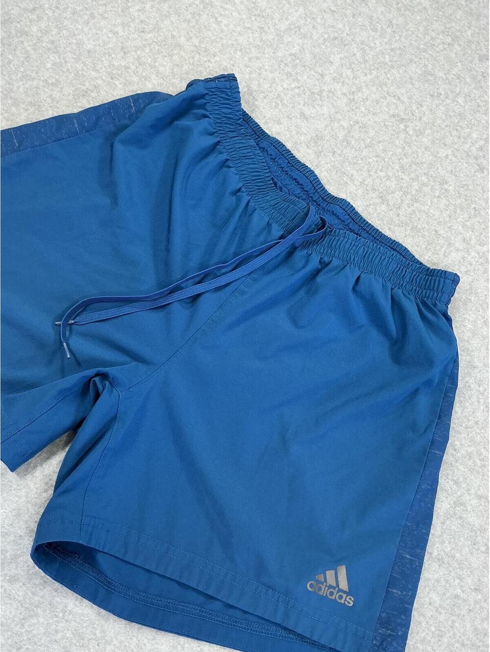 Adidas Blue Athletic Shorts with Drawstring Waist
